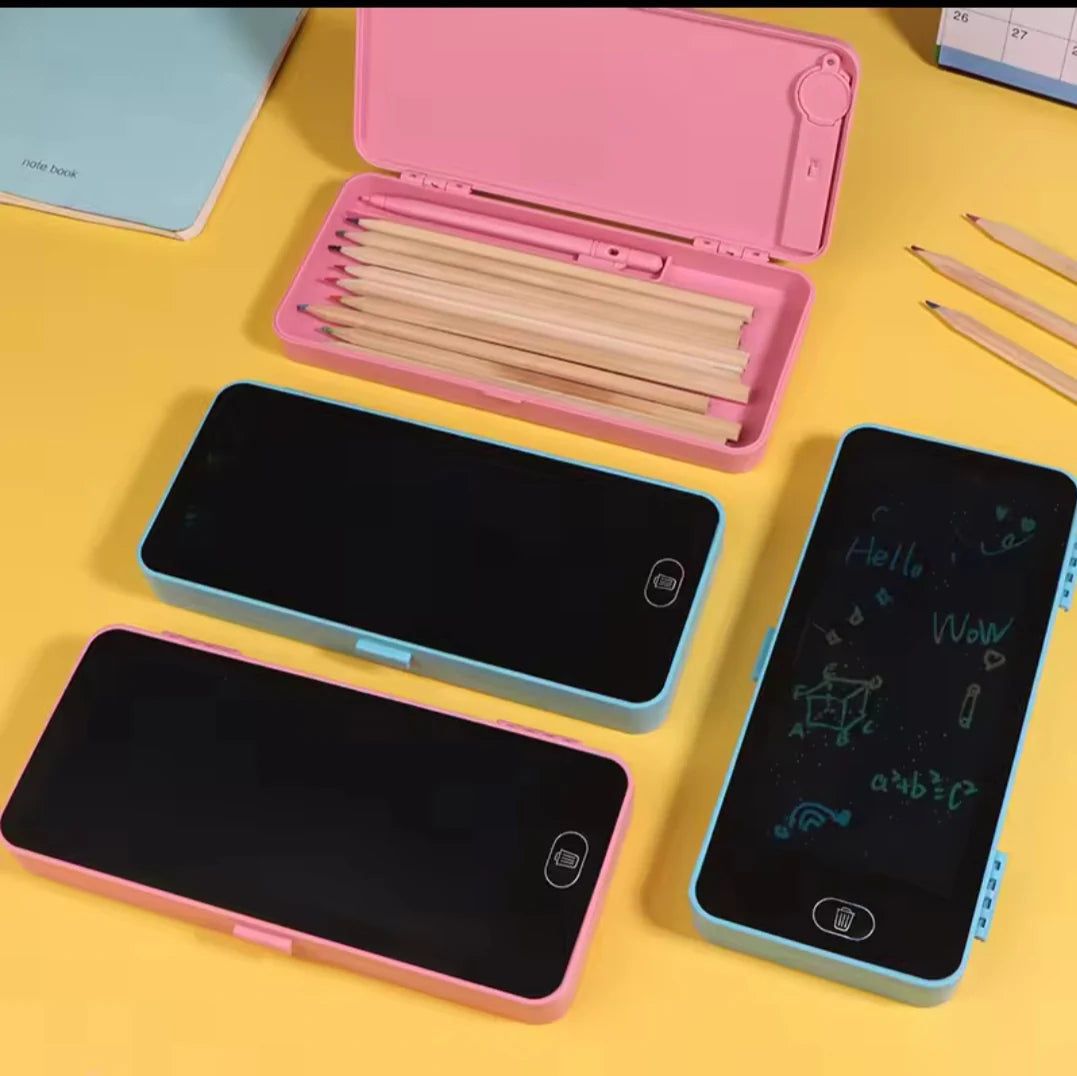 Pencil Box with Multi color Kids Writing Tablet